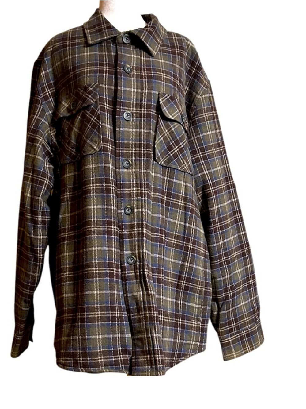 Cherokee Green & Brown Plaid Heavy Weight Flannel